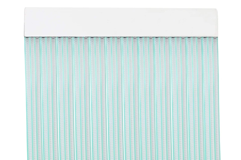 MERCURY TEXTIL PVC Strips Door Curtain 210 x 90 cm, Curtain for Exterior Door (Transparent + Green Edge P7)