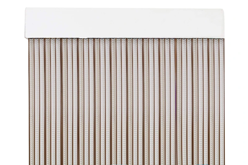 MERCURY TEXTIL PVC Strips Door Curtain 210 x 90 cm, Curtain for Exterior Door (Transparent + Brown Edge P3)
