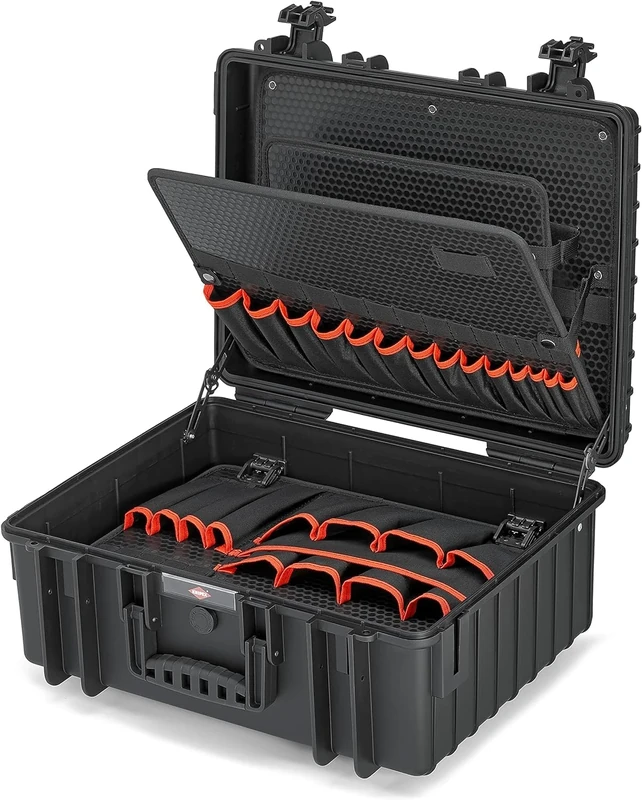 KNIPEX Tools Robust34 Case, Empty, 00 21 36 LE, Waterproof, Fit-to-Fly, Dustproof, Temperature-Resistant, 93 Inserting Options, Black