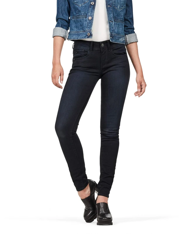G-Star Women's Lynn Mid Skinny Jeans, Blue (dk aged rinsed D06746-8971-9753), 24W / 32L