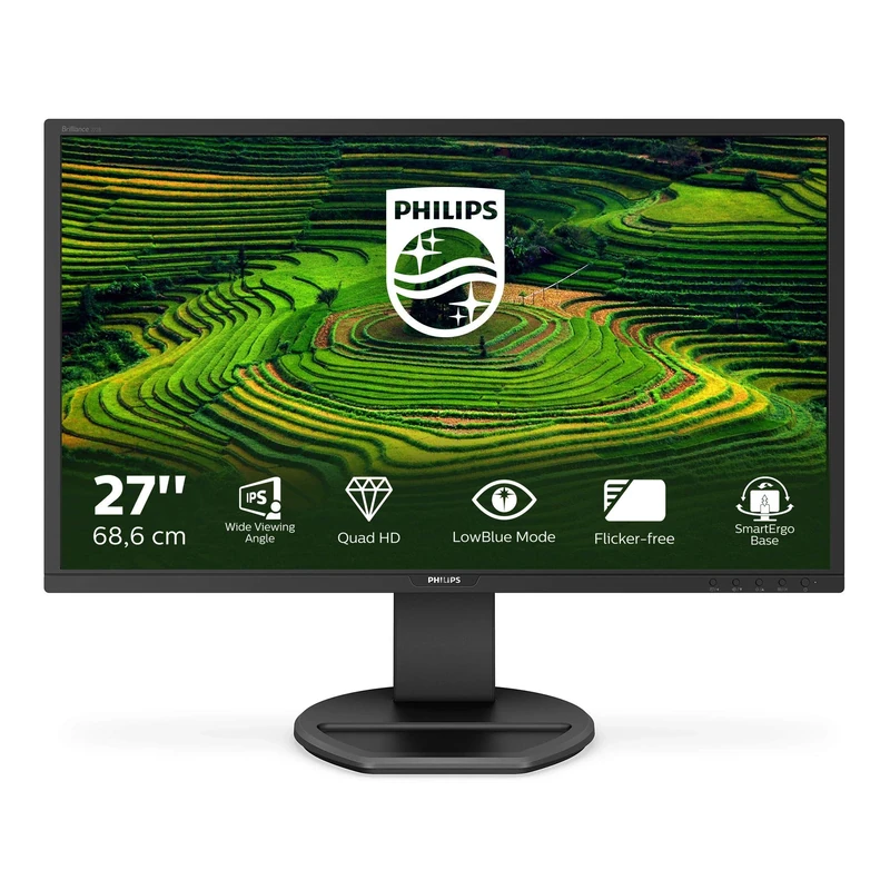 Philips 272B8QJEB - 27 inch QHD Monitor, 60Hz, 5ms, IPS, Speakers, Height Adjust, USB Hub (2560 x 1440, 250 cd/m, VGA / DVI-D / DP / HDMI )
