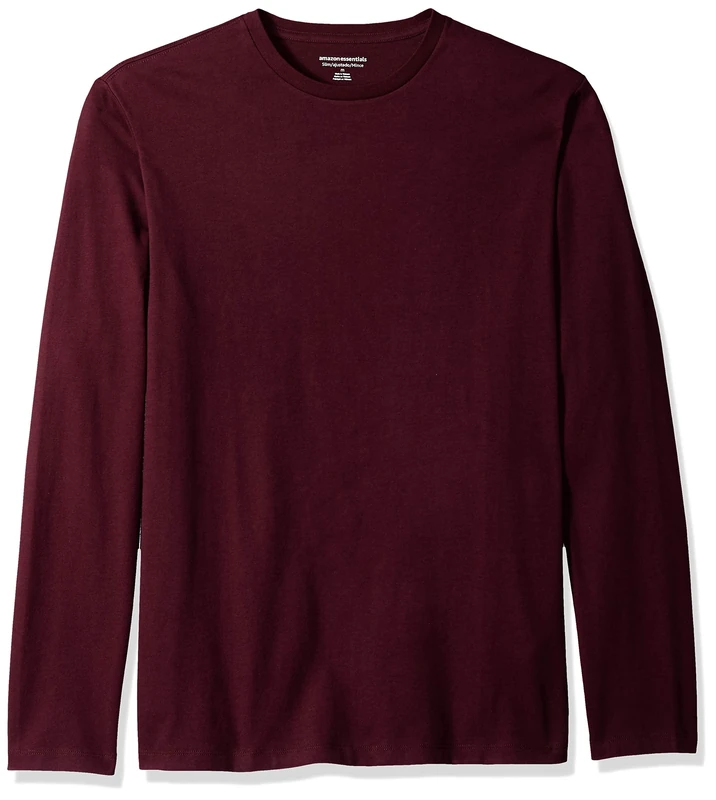 Amazon Essentials Men's Slim-Fit Long-Sleeve T-Shirt, Burgundy, L
