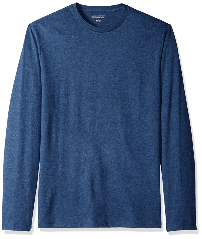 Amazon Essentials Men's Slim-Fit Long-Sleeve T-Shirt, Blue Heather, L