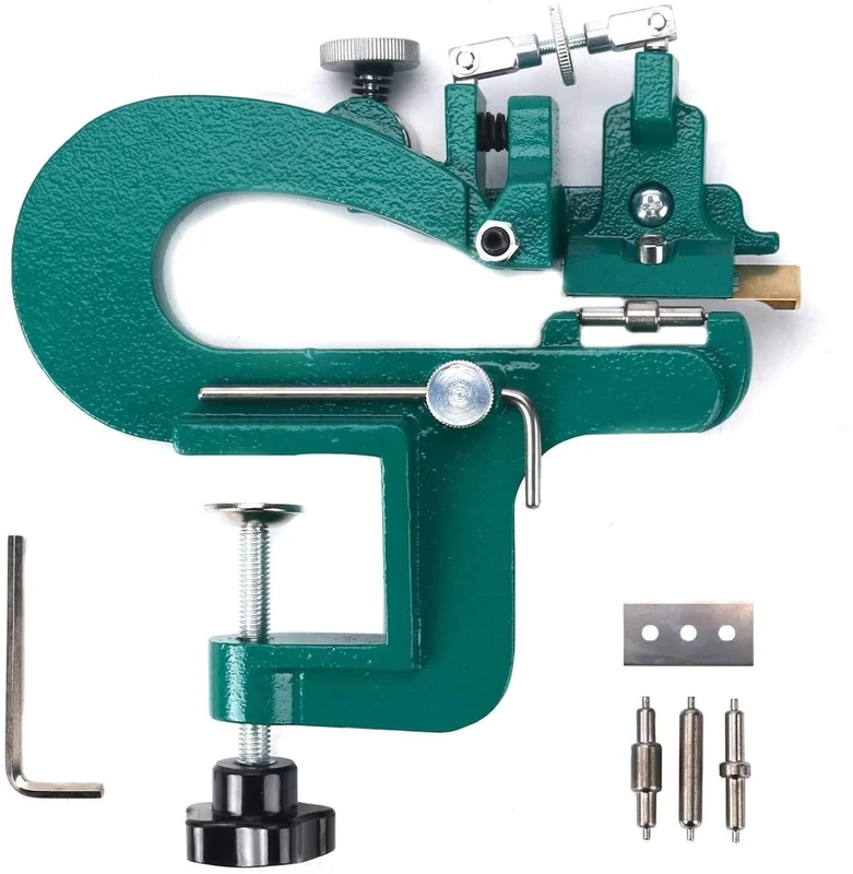 YaeTek Manual Leather Skiver Leather Splitter Leather Paring Machine Leather Craft Edge Skiving Machine with 18 Blades