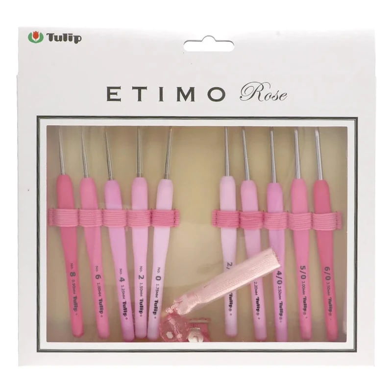 Tulip Etimo Rose lace Crochet Hook, Soft-Grip Handle, Single, Pink