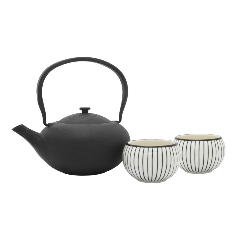 Tetera Shanxi Hierro 1L + 2 tazas porcelana