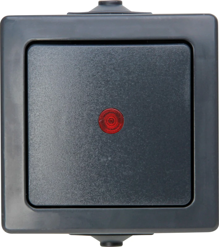 Kopp Nautic 566615003 Surface-Mounted Control Switch for Wet Rooms 250 V (10 A), IP44, Anthracite - Image 1