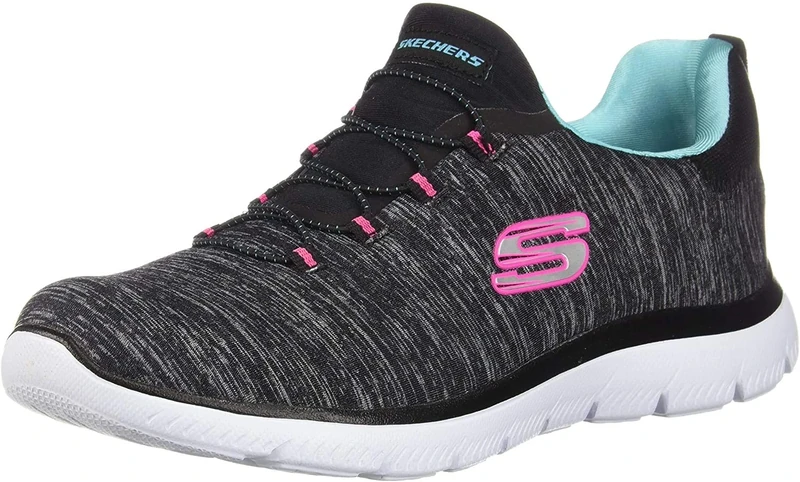 Skechers Women's Summit - Quick Getaway Black/Light Blue 9.5 B US