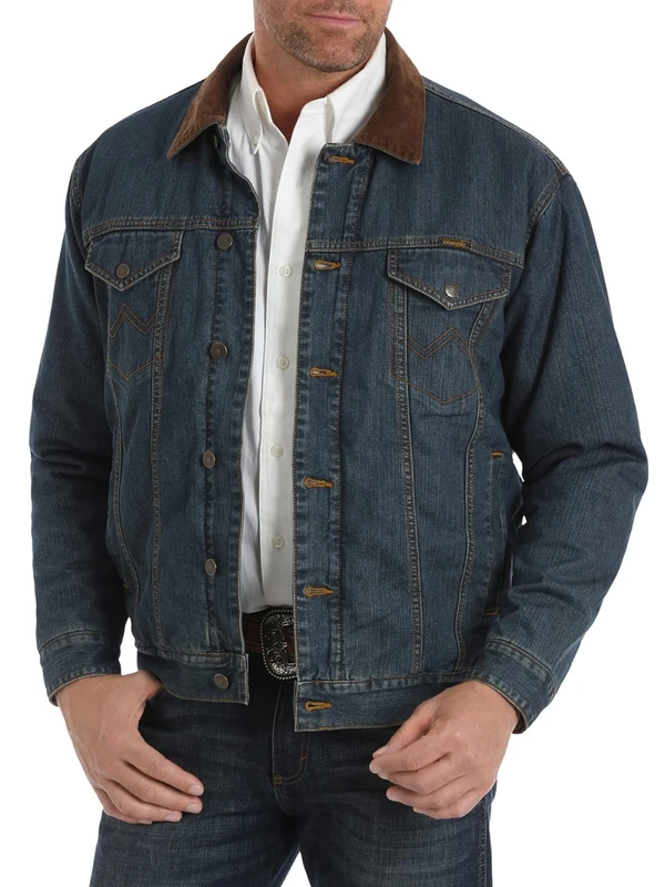 Wrangler Men's Concealed Carry Blanket Lined Denim Jacket, Vintage Wash, XX-Large
