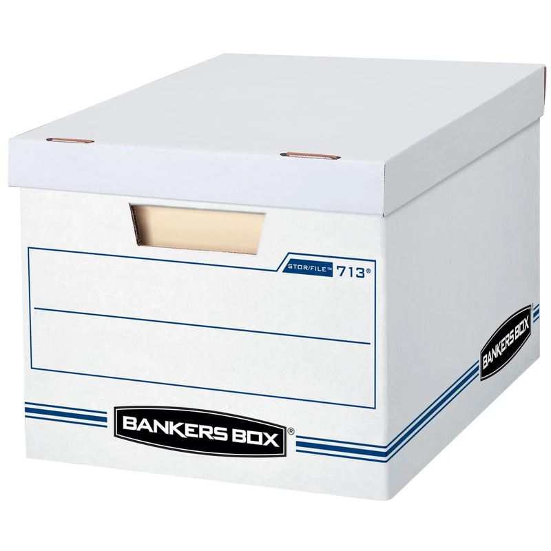 BANKERS BOX STOR/File Storage Boxes, Standard Set-Up, Lift-Off Lid, Letter/Legal, Case of 30 (0071304), white