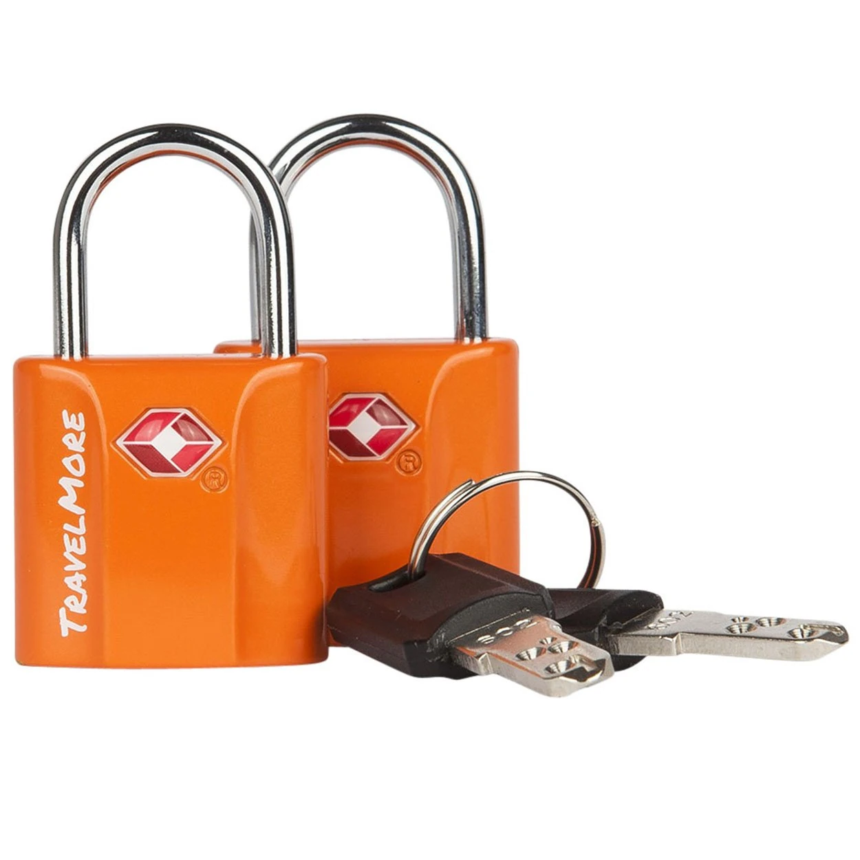 Suitcase Padlocks with Keys – TSA Approved – Travel Locks for Luggage – 2-Pack, Orange
