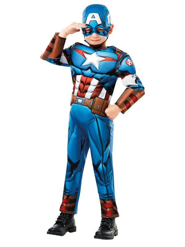 Rubies 640833M Official Marvel Avengers Captain America Deluxe Child Costume, Boys, Medium Age 5-6, Height 116 cm Halloween