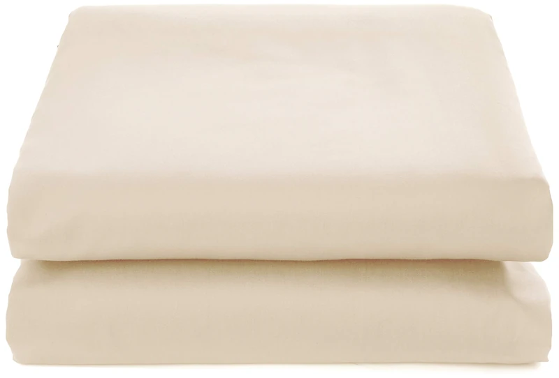 De Witte Lietaer Bumblebee Luxury Percale Cotton Fitted Sheet, Cotton, Sable Beige, 180 x 200 x 40 cm