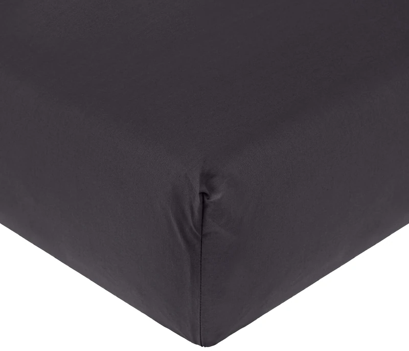 De Witte Lietaer Bumblebee Luxury Percale Cotton Fitted Sheet, Cotton, dark grey, 180 x 200 x 30 cm