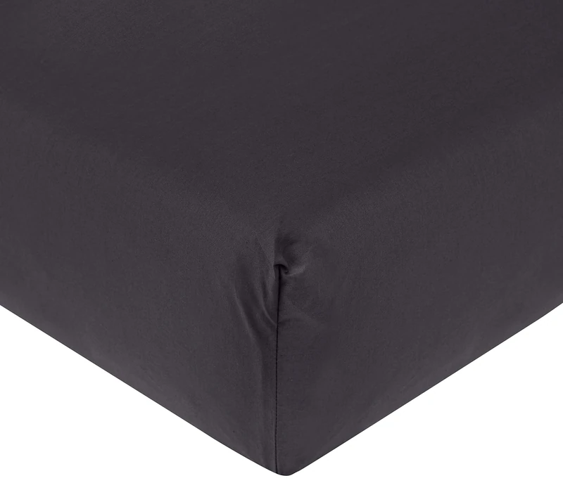 De Witte Lietaer Bumblebee Luxury Percale Cotton Fitted Sheet, Cotton, dark grey, 180 x 200 x 40 cm