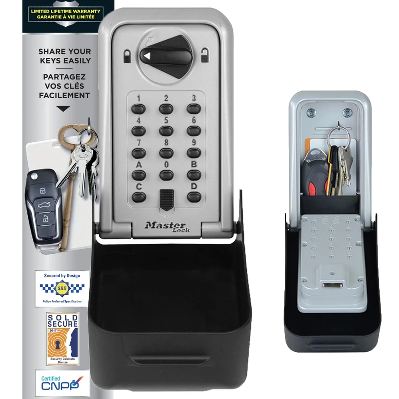 MASTER LOCK Extra Large Key Safe Police Approved Wall Mounted, XL 103 x 173 x 75mm, Outdoor, for Home Office Industries Vehicles