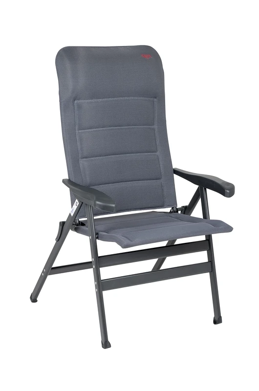 Crespo 1149129 - Campingchair - AP-238 - XL Air-Deluxe, Gray, 72 x 78 x 120 cm