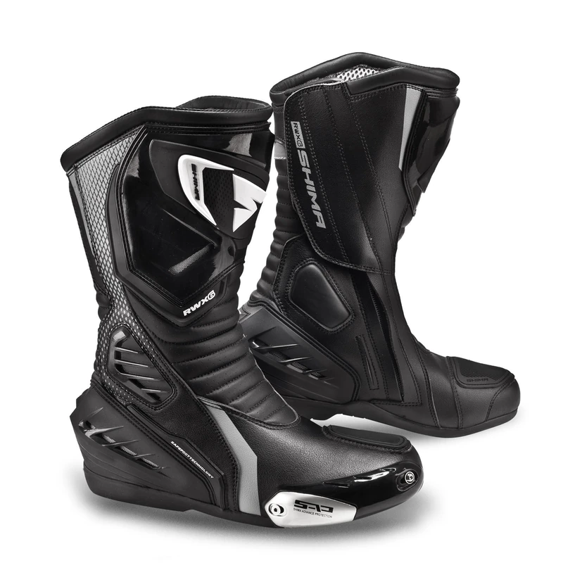 SHIMA RWX-6 LADIES, Leather Sport Touring Summer Motorcycle Boots for Women (39, Black)