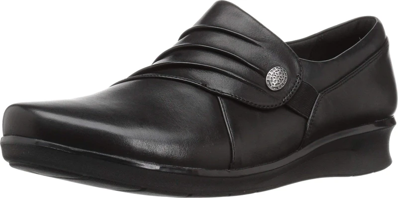 Clarks Women's Hope Roxanne Loafers, Black, 3 UK