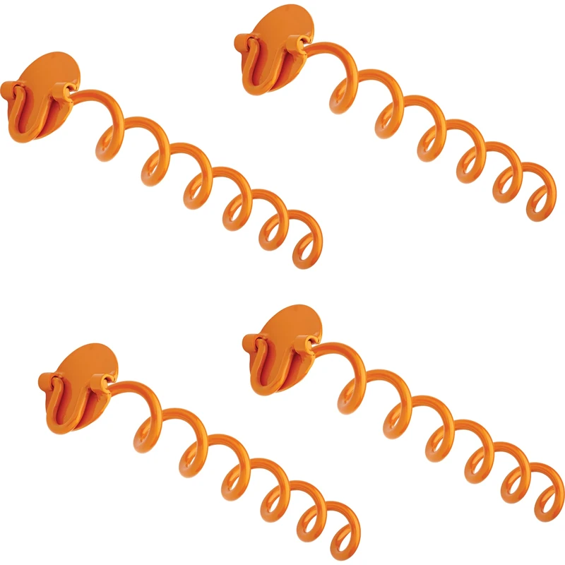 Liberty Outdoor ANCFR16-ORG-R Folding Ring Spiral Ground Anchor, 16-inch, 4 Pack