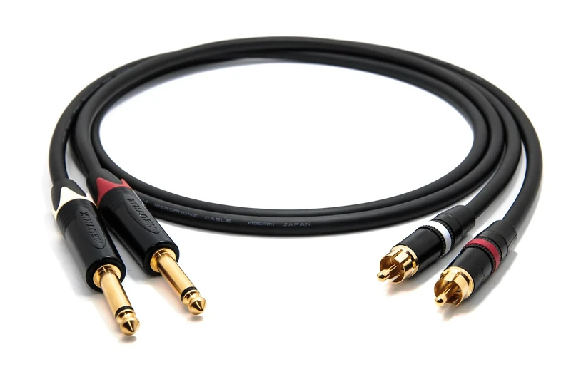 enoaudio Mogami 2534 Quad Pair (L,R) Cable | Neutrik RCA – 6.3mm TS | HiFi - 1.0 m