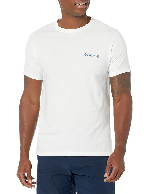 Columbia Men's Pfg Graphic T-shirt T Shirt, White/Triangle, M UK