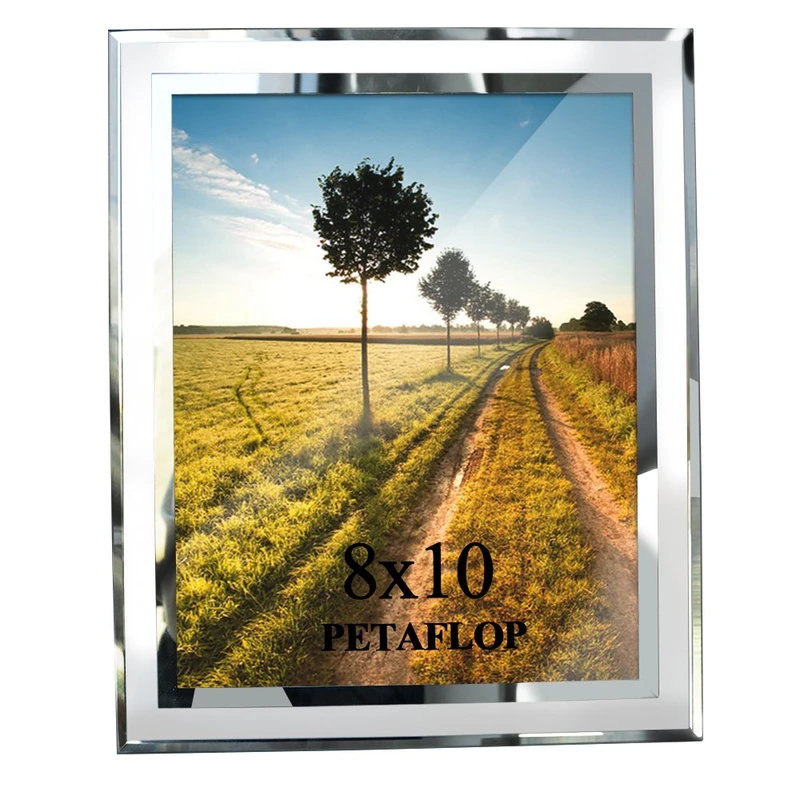 PETAFLOP Photo Frames 10x8 INCH Large Glass for Photo Display Stand on Tabletop