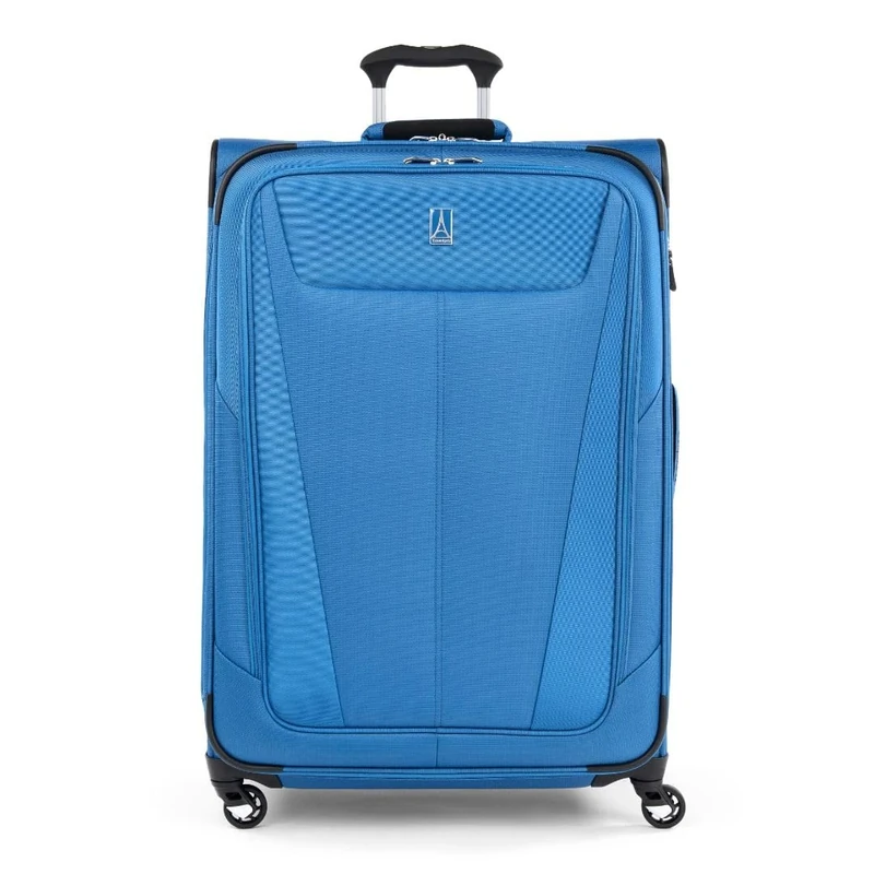 Travelpro Maxlite 5 Softside Expandable Luggage with 4 Spinner Wheels, Lightweight Suitcase, Men and Women, Azure Blue, Checked-Large 29-Inch, Maxlite 5 Softside Expandable Spinner Wheel Luggage