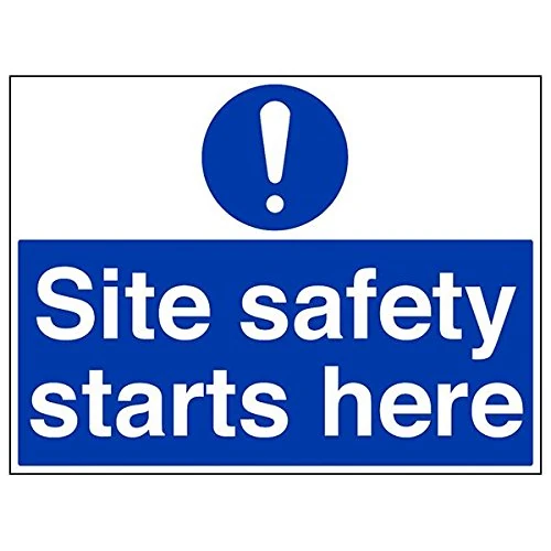 V Safety 6C028BR-R'Site Safety Starts Here' Sign, Landscape, 600 mm x 450 mm (Pack of 3)