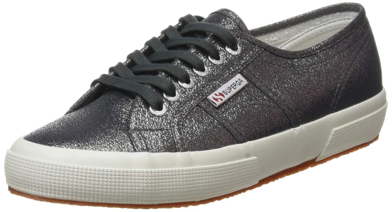Superga Women's 2750-lamew Low-Top Sneakers, Grey Gunmetal 909, 3.5 UK