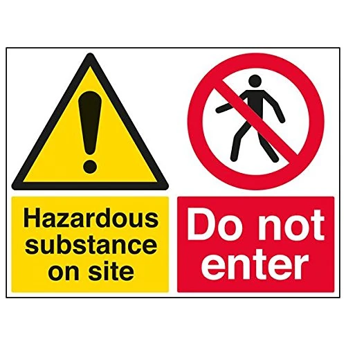 V Safety 6A084BR-R'Hazardous Substance/Do Not Enter' Sign, 600 mm x 450 mm (Pack of 3)