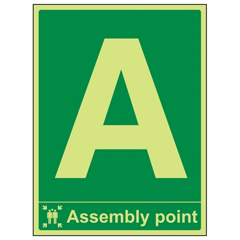 V Safety 17019BC-G'Assembly Point With Letter' Sign, Portrait, 300 mm x 400 mm (Pack of 3)