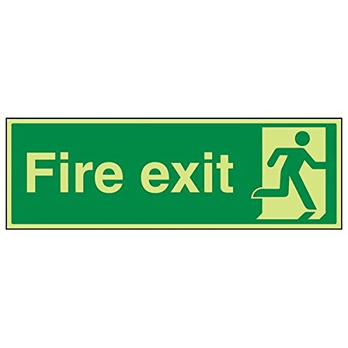 V Safety 14009BP-G'Final Fire Exit Man Right' Sign, Landscape, 600 mm x 200 mm (Pack of 3)