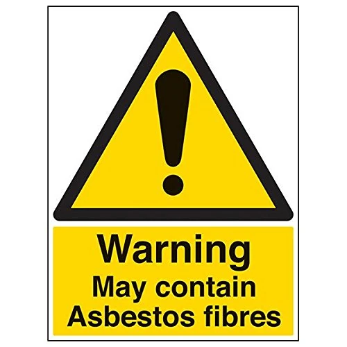 Vsafety 6B005BL-R'Warning May Contain Asbestos Fibres' Sign, 450 mm x 600 mm (Pack of 3)