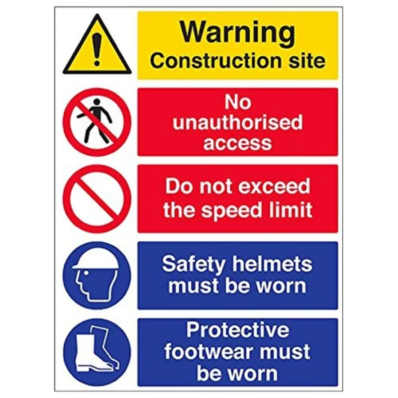 Vsafety 6C019BV-R'Multi Hazard Site Safety/Speed Limit' Sign, 600 mm x 800 mm (Pack of 3)