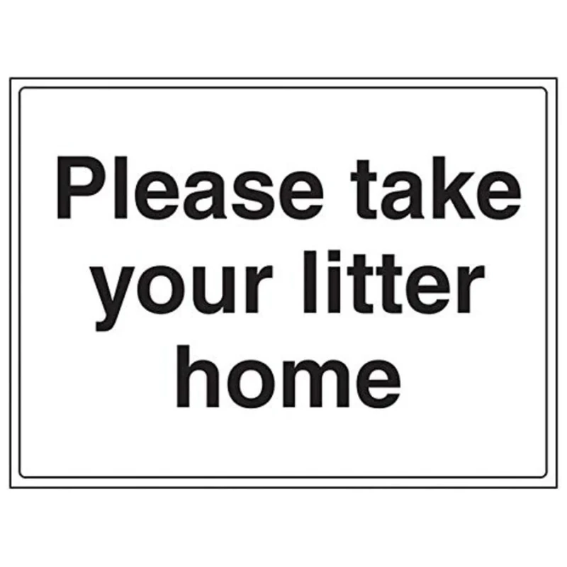 Vsafety 76045BR-R'Please Take Your Litter Home' Sign, Landscape, 600 mm x 450 mm (Pack of 3)