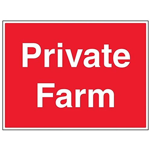 Vsafety 76001BR-R'Private Farm' Sign, Landscape, 600 mm x 450 mm (Pack of 3)