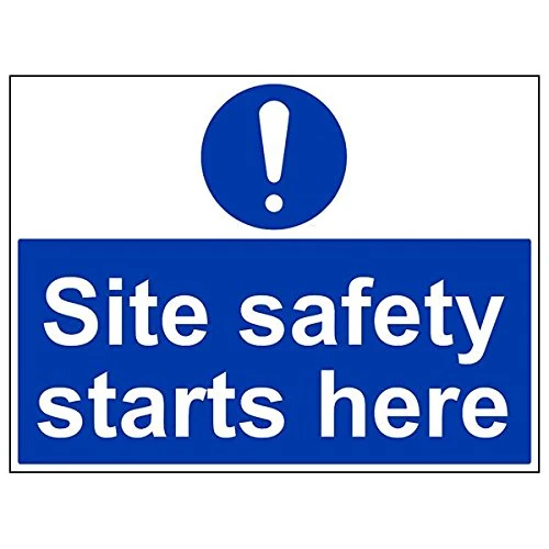 Vsafety 42019BR-R'Site Safety Starts Here' Sign, Landscape, 600 mm x 450 mm (Pack of 3)