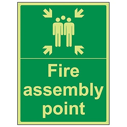 V Safety 17015BC-G'Fire Assembly Point With Family' Sign, 300 mm x 400 mm (Pack of 3)