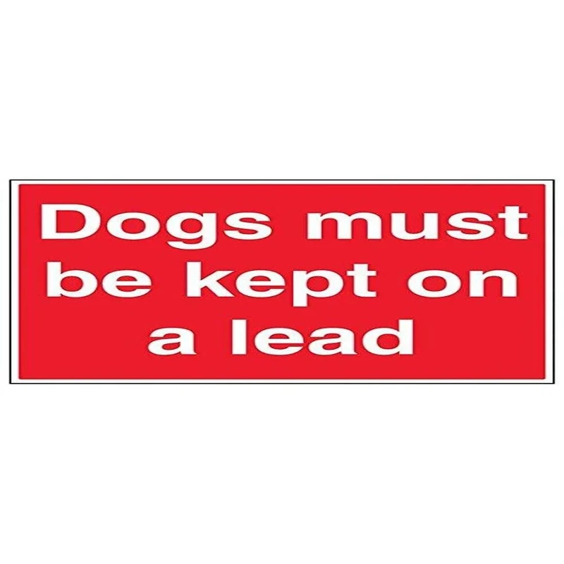 Vsafety 76011BR-R'Dogs Must Be Kept On A Lead' Sign, Landscape, 600 mm x 450 mm (Pack of 3)
