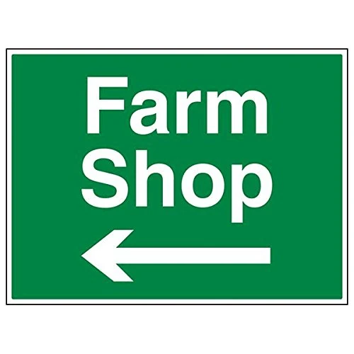 V Safety 76021BR-R'Farm Shop/Arrow Left' Sign, Landscape, 600 mm x 450 mm (Pack of 3)