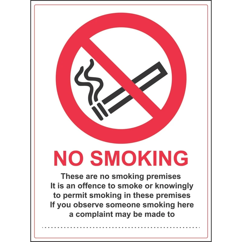V Safety 57036BL-R'No Smoking/These Are No Smoking Premises' Sign, 450 mm x 600 mm (Pack of 3)