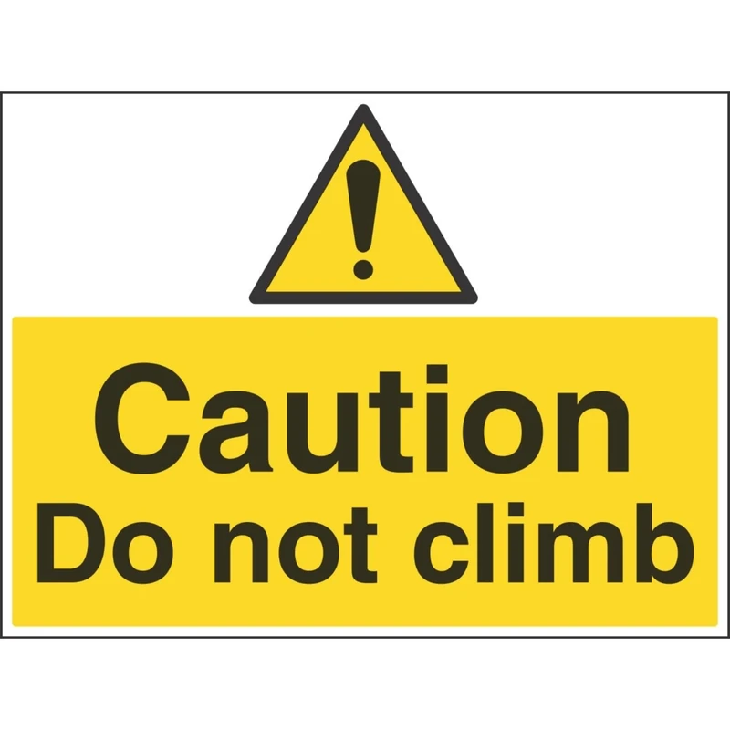 Vsafety 67044BR-R'Caution Do Not Climb' Sign, Landscape, 600 mm x 450 mm (Pack of 3)