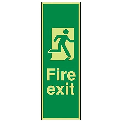 V Safety 14045AV-G'Final Fire Exit Man Right' Sign, Portrait, 200 mm x 600 mm (Pack of 3)