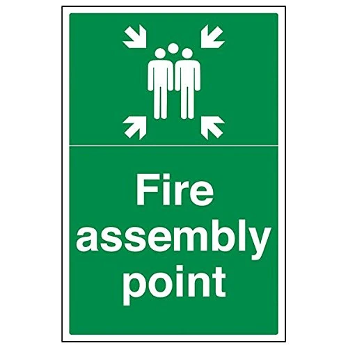 V Safety 17015BH-R'Fire Assembly Point With Family' Sign, 400 mm x 600 mm (Pack of 3)