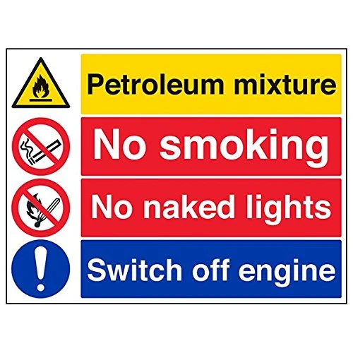 V Safety 69036BR-R "Petroleum/No Smoking/Naked Lights/Switch…" Sign, 600 mm x 450 mm (Pack of 3)