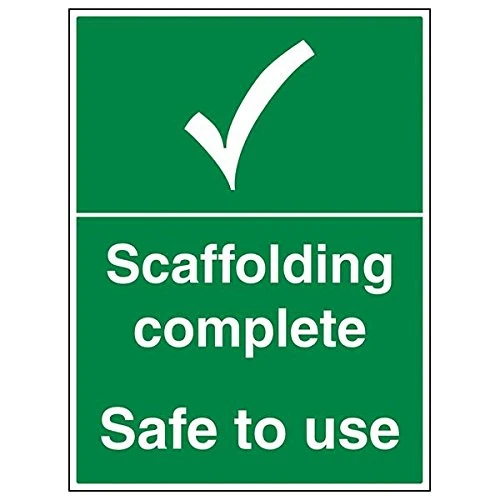V Safety 23028BL-R'Scaffolding Complete Safe To Use' Sign, 450 mm x 600 mm (Pack of 3)