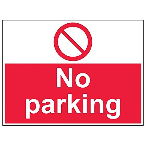V Safety 52042BR-R'No Parking' Sign, Landscape, 600 mm x 450 mm (Pack of 3)