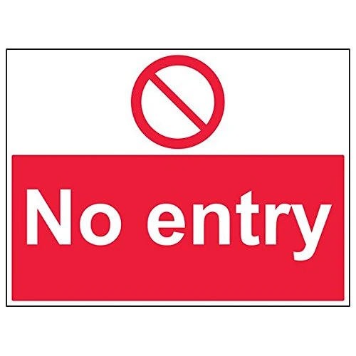 Vsafety 52031BR-R'No Entry' Sign, Landscape, 600 mm x 450 mm (Pack of 3)