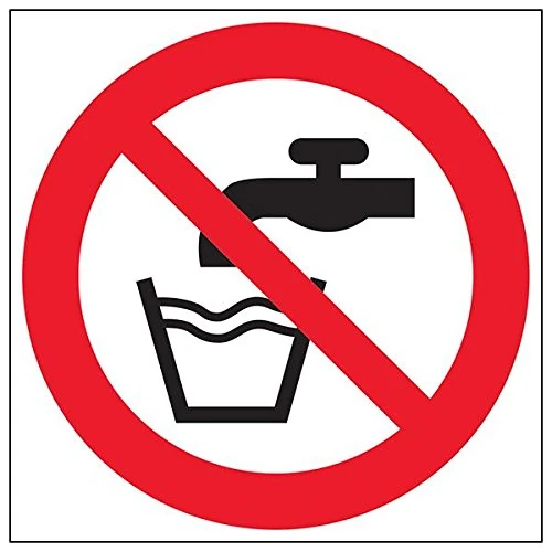 V Safety 51009BG-R'Not Drinking Water Logo' Sign, Square, 400 mm x 400 mm (Pack of 3)